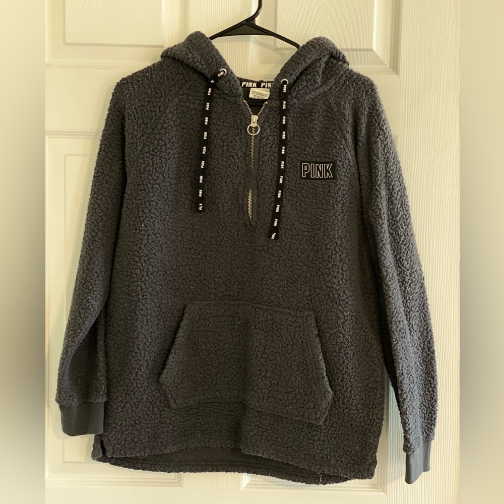 Victorias Secret Pink Sherpa Quarter Zip Jacket